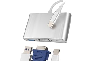 ZOYUZAN Adaptateur USB C vers USB 3.0 VGA Chargeur Jack Hub USB-C Dock Multiprise Stations d'accueil Secteur Port Compatible pour Samsung Huawei Xiaomi Apple iPhone15 Pro Max Plus iPad fr-069