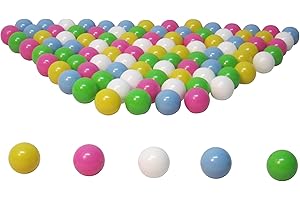 Bällebad24 - 100 Stück Bällebad Bälle 6cm Baby Mädchen Jungen Mix Gelb Pink Hellblau Hellgrün Weiß Kindergarten & Gewerbequalität