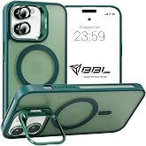 Babilden iPhone 17 i&ccedil;in Kılıf Kamera Korumalı Magsafe Wireless Şarj &Ouml;zellikli Mat Şeffaf Yeşil Renkli Standlı Lens Hediyeli P