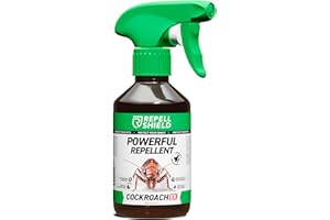 RepellShield Cockroach Repellent Spray - Natural Geraniol Oil, Pet-Safe, Non-Toxic, High Efficiency Pest Control for Homes, Thyme Scented, Versatile Indoors & Outdoors, Eco-Friendly Eradication, 250ml