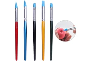 LZZEM 5Pcs Clay Carving Tools Clay Sculpting Tools Silicone Polymer Clay Carving Tool Pen Carving Modelling Tool Soft Head Clay Sculpture Moulding Pen for Pottery Sculpture Cake Fondant Decoration