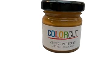 MG LAVORAZIONE ARTIGIANALE PELLE E CUOIO Tintura per bordi"Color cut" 30 ml - Tintura per rifiniture bordi ed orli in pelle e cuoio, Colore n. 15: Ocra