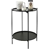 Beistelltisch rund 35cm H50cm Metall Schwarz Couchtisch Wohnzimmertisch Kaffeetisch