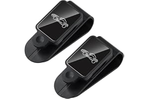 LUXVARA 2 Soporte para gafas de sol para visera de coche, universal, clip de gafas de sol, montaje de lentes de doble extremo, gafas/boletos/organizador de tarjetas