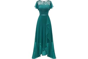 Berylove Sukienka wieczorowa, długa, elegancka, na wesele, sukienka koktajlowa z rozcięciem, elegancka sukienka z rękawami i elastyczną talią