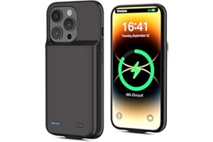 BOANV [6800mAh] Akkuhülle für iPhone 14 pro, neues Upgrade mit hoher Kapazität, wiederaufladbares Ladefach, schützendes tragbares Smart Backup Ladegerät für iPhone 14 pro (1 Pack)