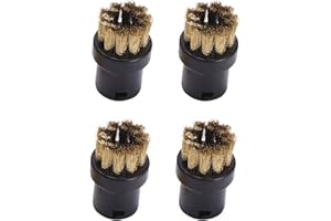 GÉNÉRIQUE Huayuwa Lot de 4 brosses de nettoyage rondes pour nettoyeur vapeur Karcher SC1 SC2 SC3 SC4 SC5 SC7 (noir et cuivre)