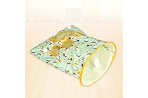 DEYROS Cat Tunnel Bag, Katzentunnel-Tasche, Katzentunnel für Indoor-Katzen, Katzentunnel-Papiertüte mit Plüschball, zusammenklappbare Katze Tunnel Bett, Interaktive Katze Bohrer Tasche Spielzeug (Grün)