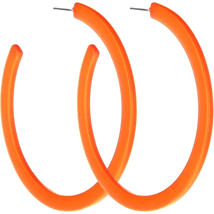 1 paar plastic creolen oorbellen in 9 trendy kleuren acryl oorknopjes oorbellen retro, 40 mm