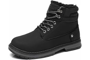 SANNAX Mens Snow Boots Winter Hiking Walking Shoes Warm Outdoor Casual Camping Footwear with Fleece Lining