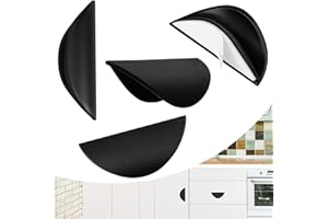 BANTI Klamki do drzwi wewnętrznych, do szafy, na zewnątrz, klejone, 4 sztuki, uchwyty do szafek kuchennych, uchwytów meblowych, na taras, szklane drzwi, samoprzylepne, bez wiercenia, kolor czarny