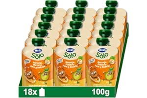 Hero Baby Mi Fruta Bolsita de Fruta con Naranja, Plátano, Pera y Galleta - Para Bebés a Partir de los 12 Meses - Pack de 18 x 100 g (embalaje puede variar)