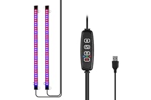 Sondiko Grow Light Strip, 20W Auto On&Off Every Day Grow Light Indoor Plant Light with 48 LEDs and 4 Dimmable Levels, Led Grow Light Strip for Indoor Plants, 2 Pack