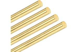 M METERXITY 4-Pack Brass Rod, 5mmx300mm H59 Solid Brass Round Rods for Knife Handle Pins Material Knife Making Supplies/Shaft Pins Crafts/Model DIY, Lathe Rivet Dowel Stock Tube