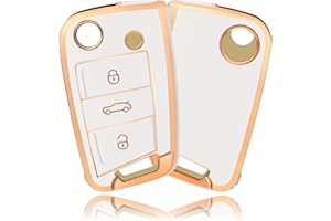 OFFCURVE Autoschlüssel Hülle Schlüsselhülle, Schlüsseltasche Autoschlüssel Schutzhülle TPU Schlüsselgehäuse 3 Tasten für VW Volkswagen Golf 7 Variant Polo Tiguan Seat Leon Cupra Skoda Octavia Superb