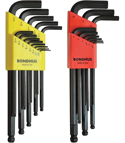 Bondhus BLX10 Kugelkopf-Inbusschlüssel-Set – 10-teilig, Größen 1/16" Bis 1/4"