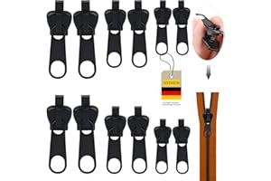 Reisverschluss-reparaturset, WEIMEIH 12 Stück Fix-reißverschluss Zipper, Reisverschluss-zipper Ersatz, Universal Reißverschluss Reparatur Set für Kleidung, Rucksack, Gepäck, Schlafsack
