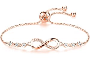 Cosie Lily Pulsera Mujer Plata de Ley 925 Infinito Amor Pulseras de Zirconia Cúbica Corazón Joyería Regalos Cumpleaño para Madre Novia Esposa