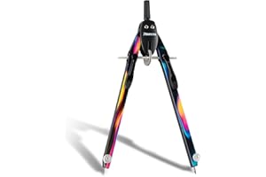 Aristo AR552815-24 BTS Schnellverstellzirkel mit unverstellbaren Zirkelschenkeln (Kreise bis 340mm Durchmesser, Zinkdruckguss, 2 Ersatzminen und Ersatznadel) dark iris