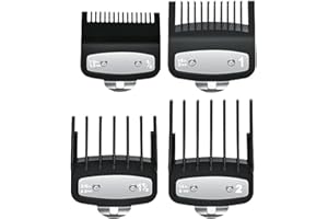 GIEEU 4 Pzs Peine Límite para Cortapelos,Peine Maquina Cortar Pelo,Recortadores De Peine Guía,Cubierta Protectora Cortadora,Recortador Barba Profesional,Kit de Peine Peluqueria con Maquinillas Wahl