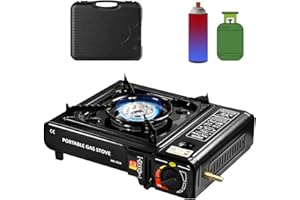 kiskick Hornillo de butano de 2900 W, hornillo de gas para camping y barbacoa, resistente a altas temperaturas, para cocinar al aire libre y uso en viajes, modelo B