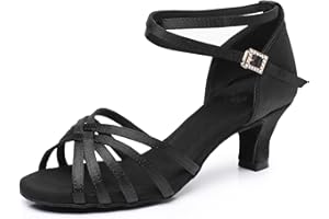Rosefinch Chaussures de Danse de Salon Latine Femme Fille Jazz Salsa y Strass Talon Haut Salle de Bal Salsa Tango Chacha Performance Professionnelle Pratique