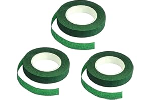 BEEK Nothers Lot de 3 rubans floraux autocollants de 1/2' - Vert - Pour emballage floral, bricolage, artisanat (30 yards/rouleau)