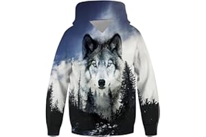 Freshhoodies Sweat-Shirt à Capuche Enfants Imprimé 3D Drôle Manches Longues Poche Capuche Pull pour Garçons Et Filles 5-16 Ans (M-XXXL)