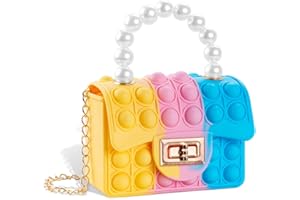 Sichy Pop Sac It, Poppit Fidget Toys Pack，Pop-It Push Bubble Fidget Toy Sac à Bandoulière pour Filles Sensory Fidget Toys, Pop Jouets Anti-Stress Sac à Main pour Femmes et Enfants