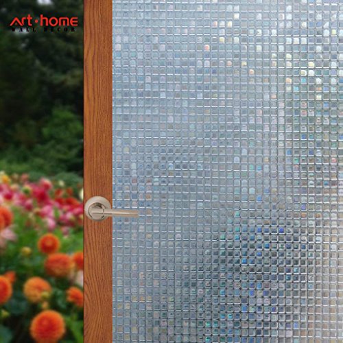 Arthome Pellicola Privacy per Finestre,Autoadesive Pellicola per Finestre, Smerigliata Pellicola per Decorativa,Anti-UV,Controllo di Calore,per Bagno Porta Camera da Letto Cucina Ufficio 90cm x 254cm