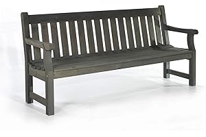 BrackenStyle Darwin Park Bench – Durable Heavy Duty Garden Seat – Suitable for 4 People 183cm Length (Dark Grey)