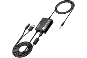 PROZOR Adaptateur Optique Jack Convertisseur Optique vers 3,5 mm DAC Audio 192 kHz SPDIF Toslink avec Réglage du Volume Adaptateur SPDIF Jack pour Décodeur HDTV Consoles Jeux DVD