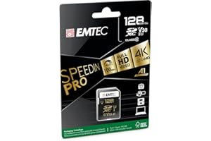 EMTEC ECMSD128GXC10SP - Karta SD - UHS-I U3 - Klasa 10 - Zakres Speedin - z adapterem o ultra wysokiej wydajności - Prędkość odczytu do 95MB/S - 128 Gb