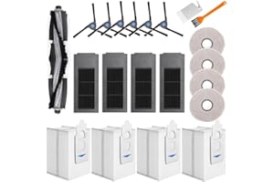 CHUANCHENG Zestaw akcesoriów do Ecovacs Deebot X2 / X2 Pro / X2 Omni Robot Odkurzacz Części zamienne, 1 rolka główna + 6 szczotek bocznych + 4 filtry HEPA + 4 ściereczki do mopa + 4 worki na kurz + 2 narzędzia
