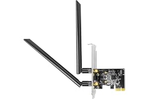 Cudy AC1300 Wireless Dual-Band PCIe WiFi Adapter für PC, 1300 Mbps WiFi 5 Speed, 5 GHz/2,4 GHz, 2 abnehmbare Antennen, Windows 11/10 kompatibel, inklusive Standard- und Low-Profile-Halterungen, WE1300