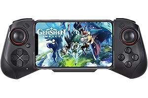 Joso Contrôleur de Jeu pour iPhone, Android, PC, Jeu Direct sans Fil contrôleur de Soutien Cloud, MFi Gamepad Bluetooth Mobile pour Genshin Impact, Call of Duty (COD), Asphalte 9/8 Noir