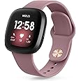 Tobfit Silicone Band for Fitbit Versa 3 4 Fitness Tracker,Soft Sport Strap for Fitbit Sense Fitness Tracker (Watch Not Included), Adjustable Wristband with Metal Buckle for Men Women