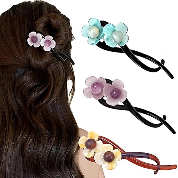 3er Set Perlen-Haarnadeln 'French Hair Pins' – Elegante Banana Clips Für Damen Mit Dicken & Langen Haaren, Groß & Dekorativ