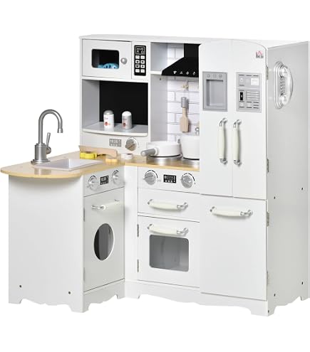 Cocina De Juguete De Esquina Con Luces Y Sonidos | Incluye Accesorios, Fregadero, Horno Y Lavadora, Para Niños De 3+ Años