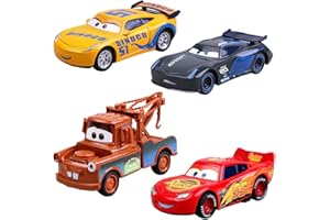 Cars Cake Topper, Hilloly 4 Pcs Cars Figuren Set Lightning McQueen Cupcake Figuren Geburtstags Party Kuchen Dekoration Lieferungen für Kinder Geburtstag Baby Mädchen Junge