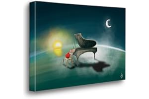 Giallobus - Quadro - ArtKalo - Il Pianoforte di Cuori - Tela Canvas Telaio Premium Alto Spessore - 100x70 - Pronto da Appendere - Quadri Moderni per la casa