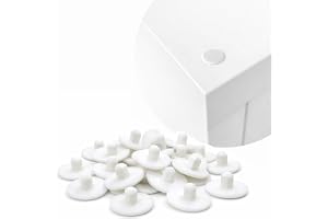 Sintrix Fab Skruvskydd, vit, 20 stycken, täckkåpor för stora infällda insexskruvar, kompatibel med IKEA Kallax/Expedit/Trofa