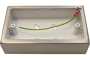 G&H BRASSWARE G&H 710SS 2 Gang Brushed Steel Surface Mounted Double 30mm Pattress Box