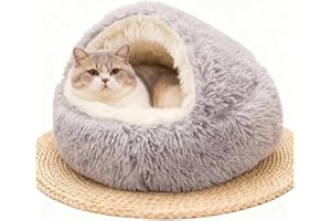 JJZENKD Katzenbett Flauschig Katzendecke, 50cm Kätzchenbett für Kleine Katzenhöhle, Gemütlich Katzenbett für große Katzenkätzchen Washbar Hundehaus, Weiches Plüsch Warm Winter Haustierbett für Katzen Hunde