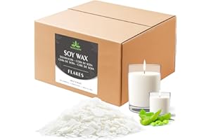 WAXCANPY Cera di Soia per Candele 4kg, Cera Naturale Vegetale Fai da Te con Punto di Fusione Basso, Ideale per Creare Candele Fatte in Casa, 100% Naturale