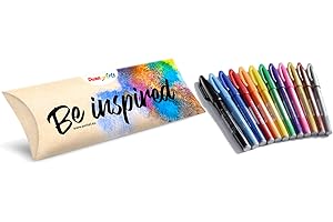 Pentel SES15C Brush Sign Pen pennarello punta fibra flessibile per lettering, calligrafia, illustrazione, 12 colori ass.ti