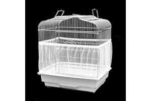 Pssopp Vogelkäfig Seed Catcher Vogelkäfig Abdeckung Mesh Seed Catcher Guard Mesh Cover Vogelkäfig Zubehör für Vogelfutter Kleintiere(M)