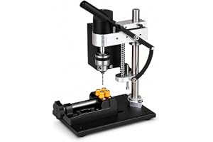 VOBOR Pelarborr, 200 W miniatyr bordsborr 7 växlar justerbar hastighet, borrslag 50 mm, mini pelarborr för metall, trä, akryl