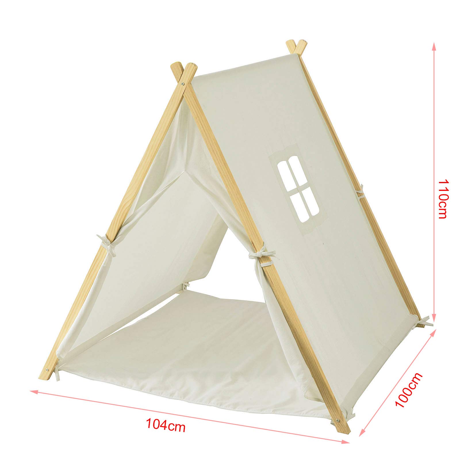 SoBuy-OSS02-Tente-Tipi-Enfant-pour-Garon-et-Fille-Teepee-Tente-de-Jeu-pour-Enfants-avec-Tapis-de-Sol-et-Fentres