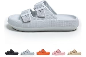 HOKUTO Cozy Slides Original Cloud Slippers, Unisex Doppelte Schnalle Weiche Sommer Strand Schuhe Sandalen